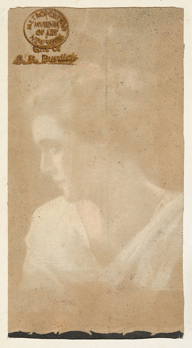 Portrait of actress in profile facing right, from the Transparencies series (N137) issued by W. Duke, Sons & Co. to promote Honest Long Cut Tobacco, Issued by W. Duke, Sons &amp; Co. (New York and Durham, N.C.), Commercial color lithograph