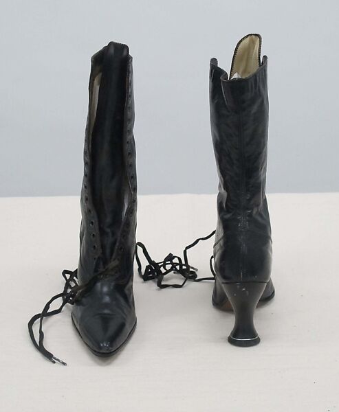 Boots, leather, cotton, metal, American