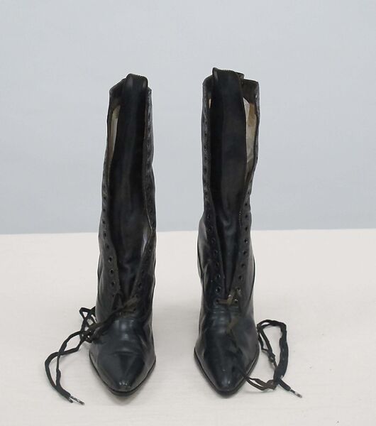 Boots, leather, cotton, metal, American