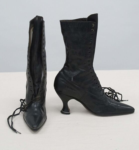 Boots, leather, cotton, metal, American