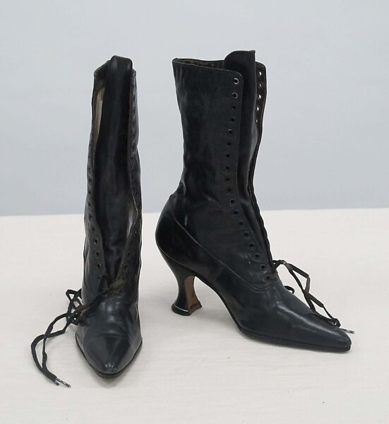 Boots, leather, cotton, metal, American 