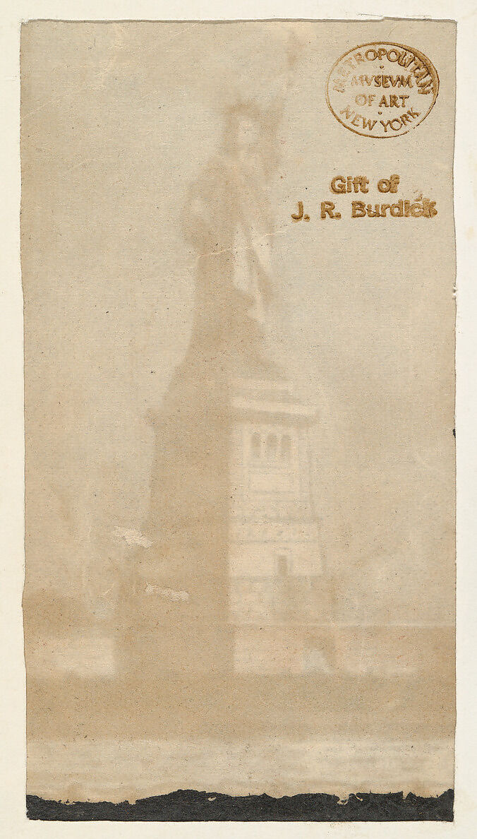Statue of Liberty, New York, from the Transparencies series (N137) issued by W. Duke, Sons & Co. to promote Honest Long Cut Tobacco, Issued by W. Duke, Sons &amp; Co. (New York and Durham, N.C.), Commercial color lithograph