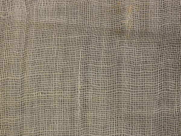 Gold Bordered Napkin with Pavillions, Cotton; embroidered in gold and silver metal wrapped thread