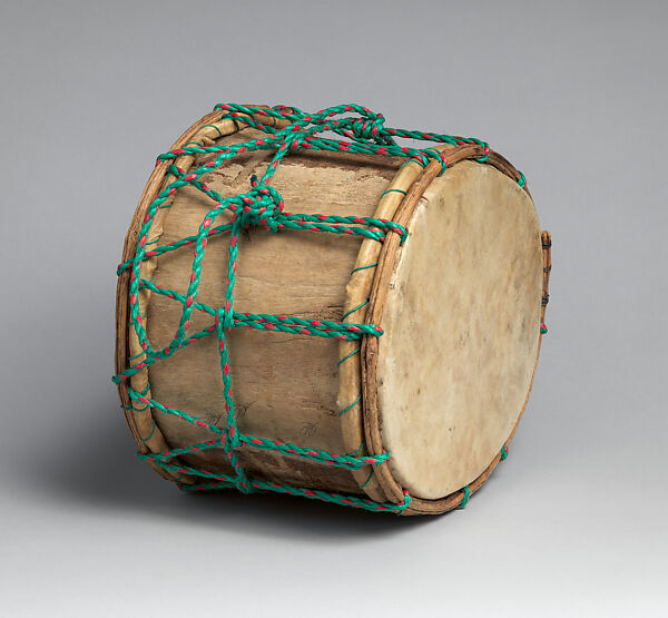 Bomba, Cristóbal Barahona (Ecuadorian, born 1931), wood, hide, wire, cord, Afro-Ecuadorian 