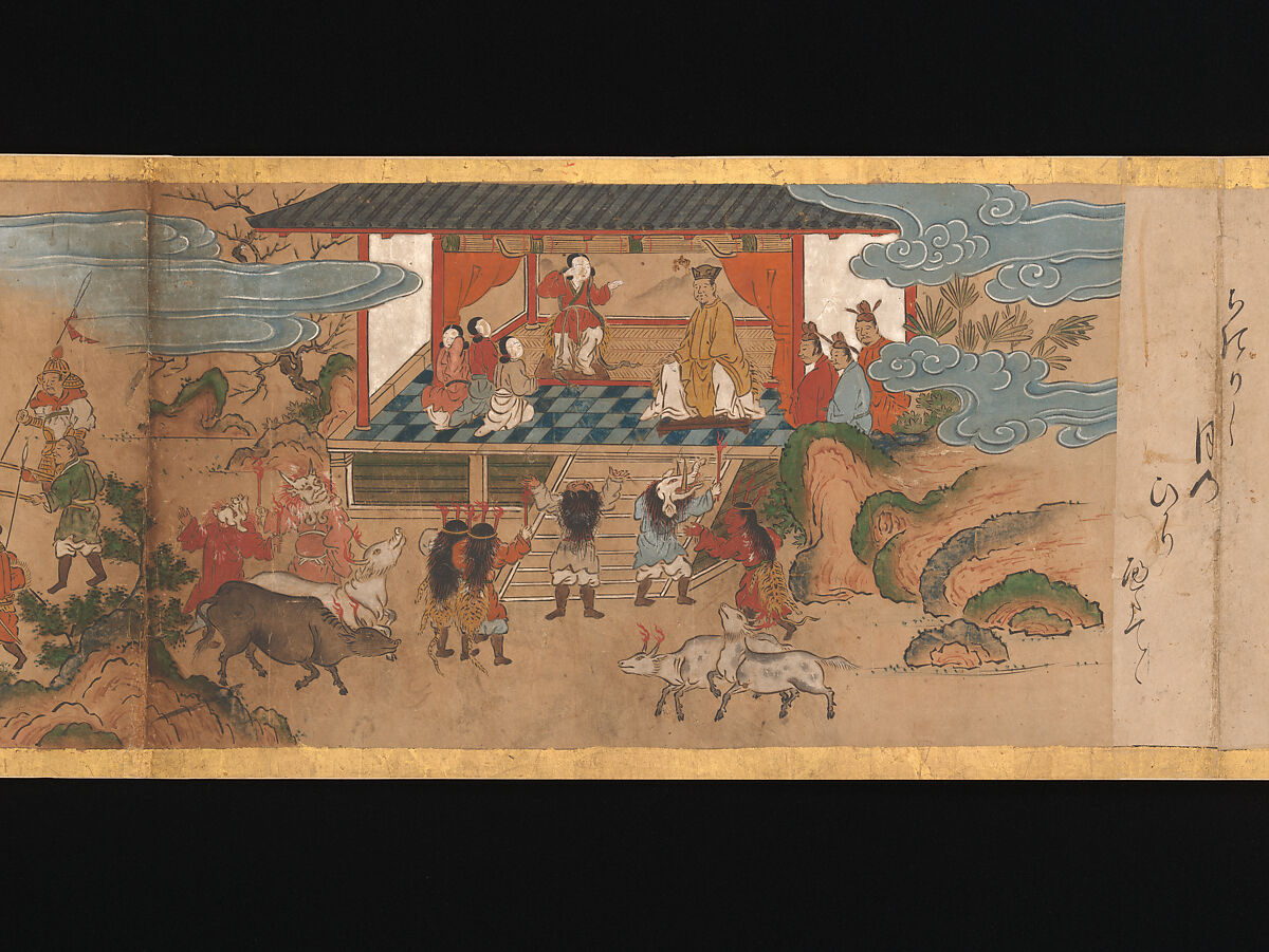 Illustrated Legends of the Origins of the Kumano Shrines, Set of three handscrolls; ink and color on paper, Japan