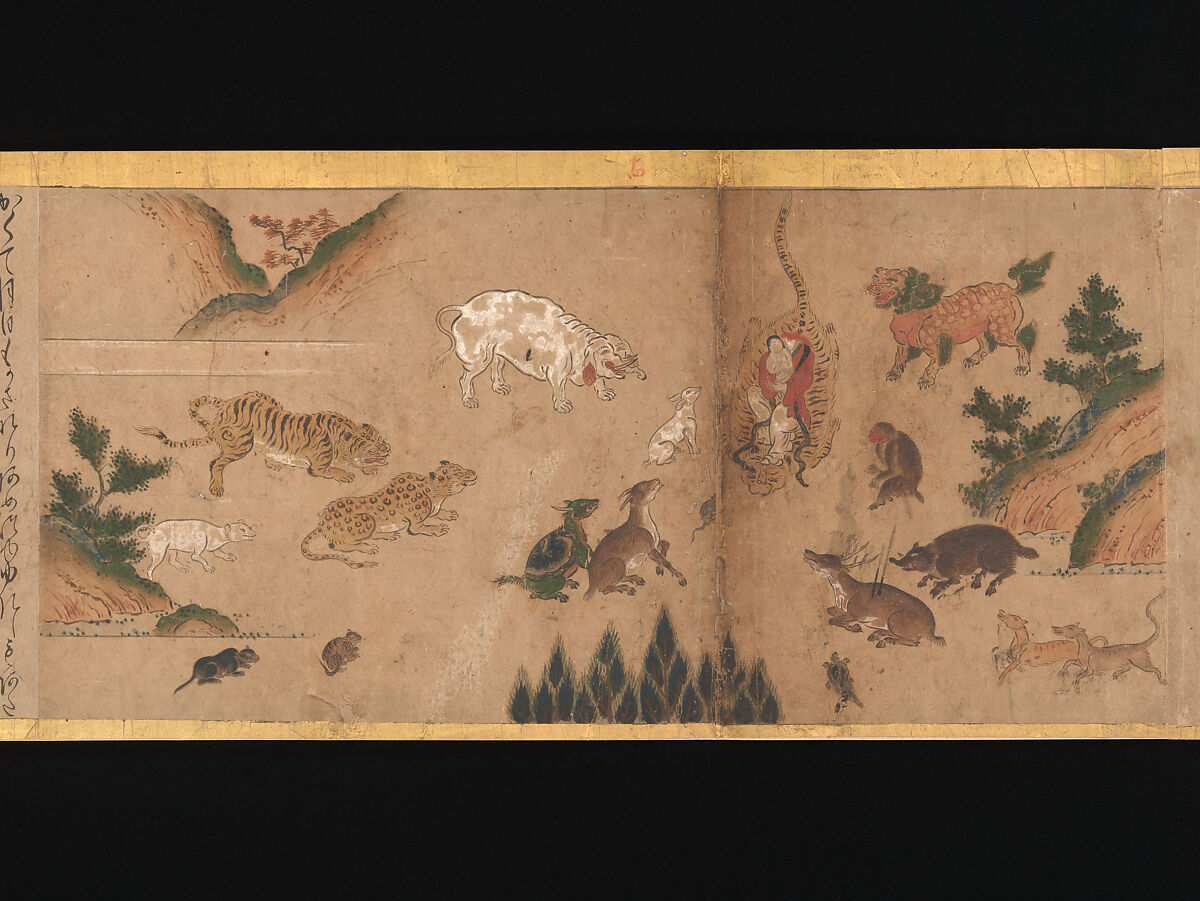 Illustrated Legends of the Origins of the Kumano Shrines, Set of three handscrolls; ink and color on paper, Japan