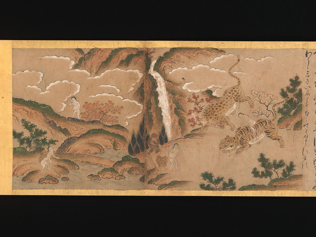 Illustrated Legends of the Origins of the Kumano Shrines, Set of three handscrolls; ink and color on paper, Japan