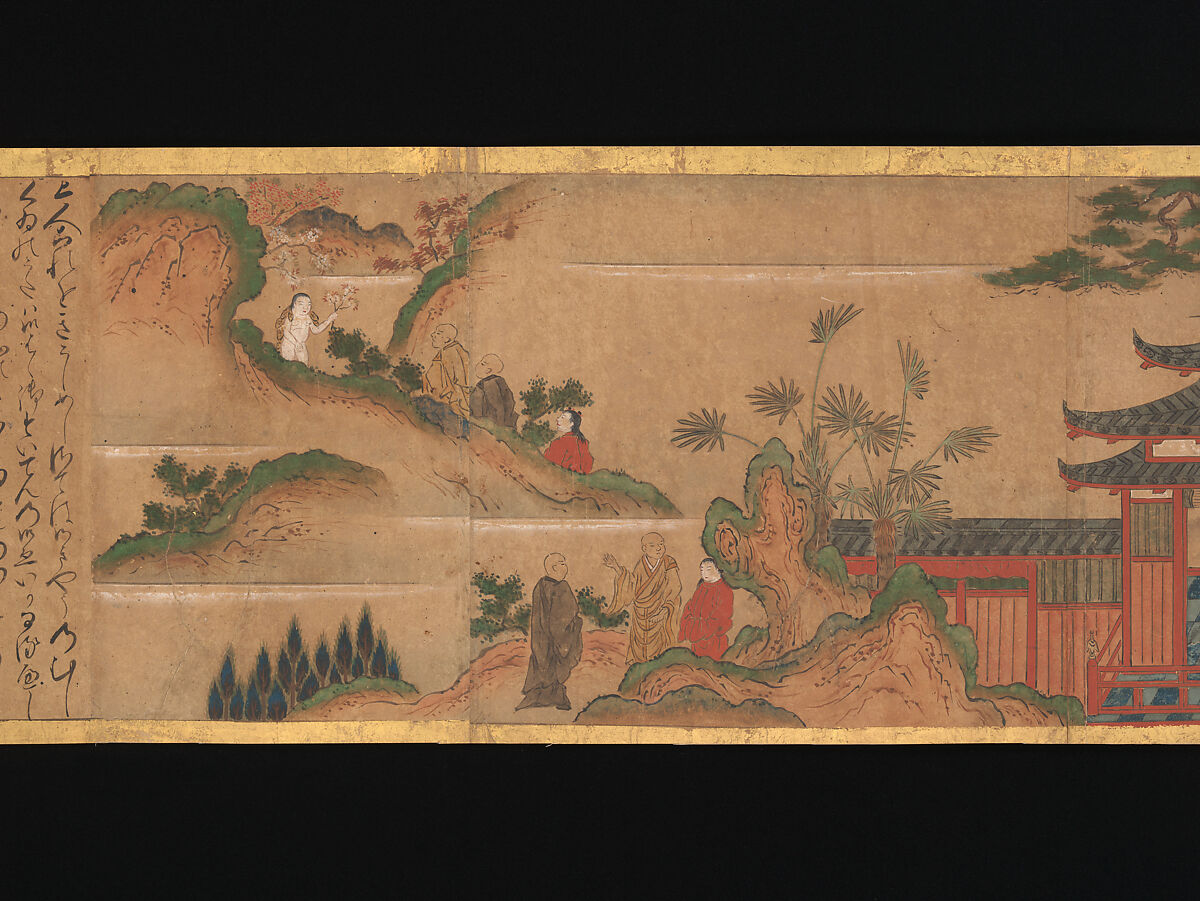 Illustrated Legends of the Origins of the Kumano Shrines, Set of three handscrolls; ink and color on paper, Japan