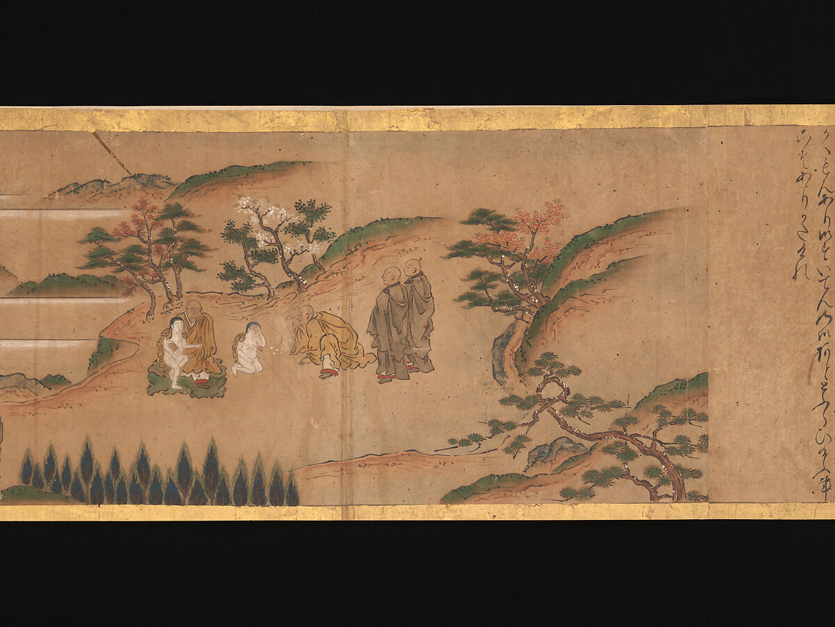 Illustrated Legends of the Origins of the Kumano Shrines, Set of three handscrolls; ink and color on paper, Japan