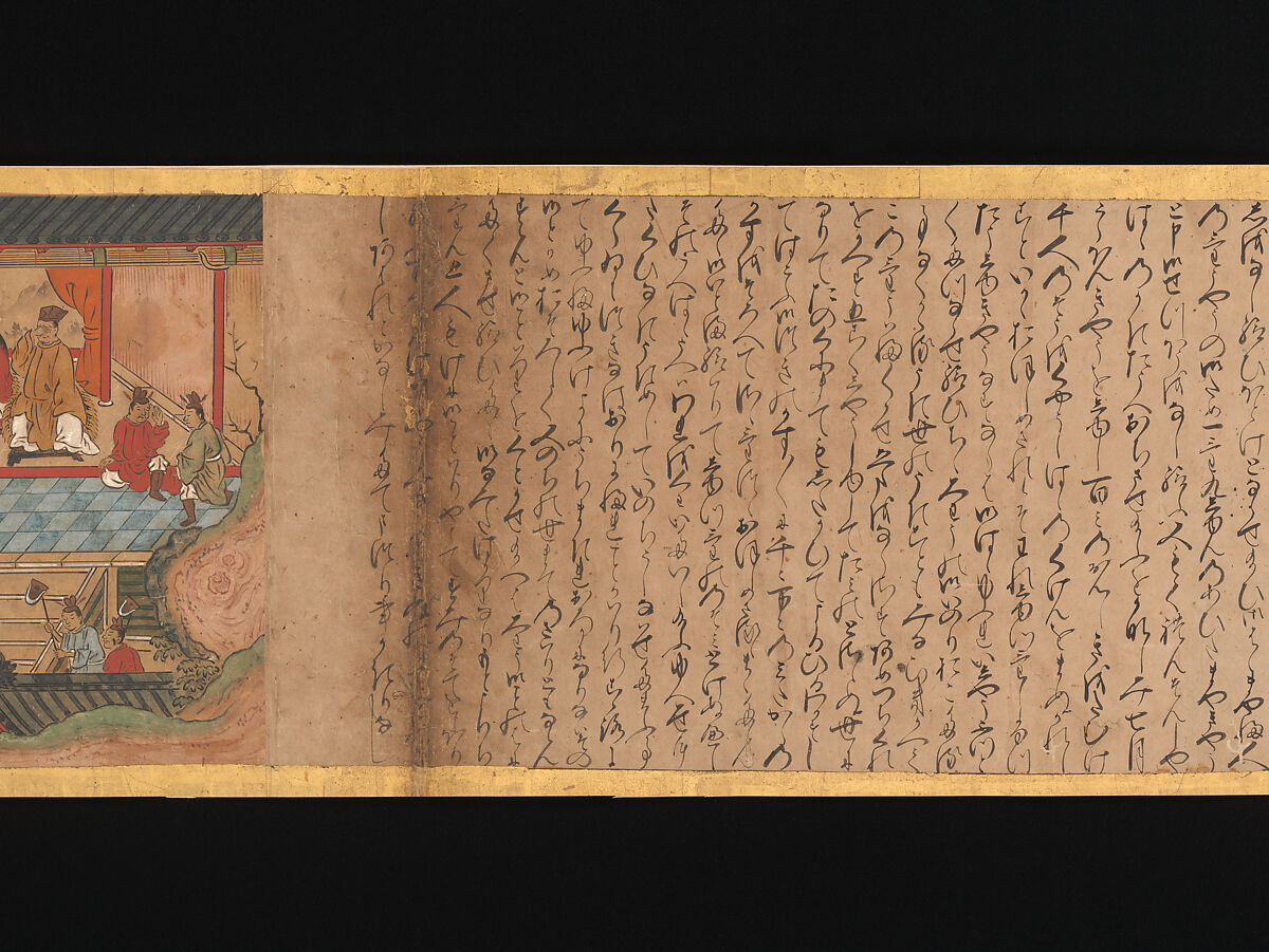 Illustrated Legends of the Origins of the Kumano Shrines, Set of three handscrolls; ink and color on paper, Japan