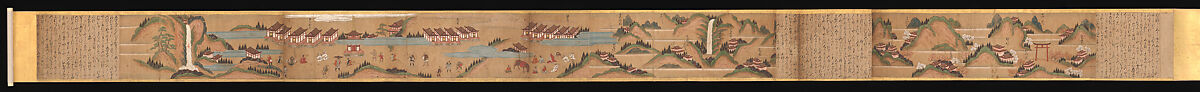 Illustrated Legends of the Origins of the Kumano Shrines, Set of three handscrolls; ink and color on paper, Japan