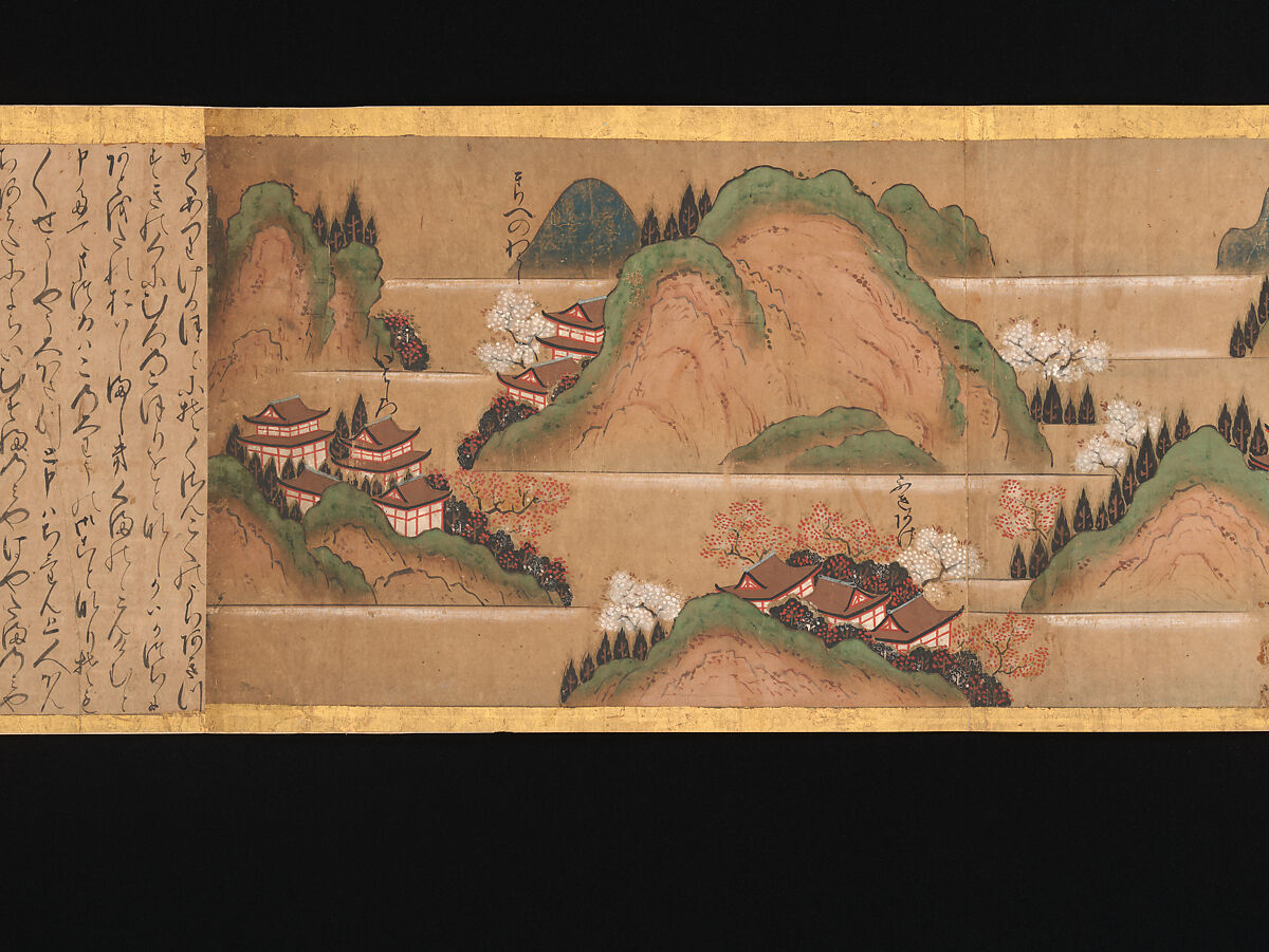 Illustrated Legends of the Origins of the Kumano Shrines, Set of three handscrolls; ink and color on paper, Japan