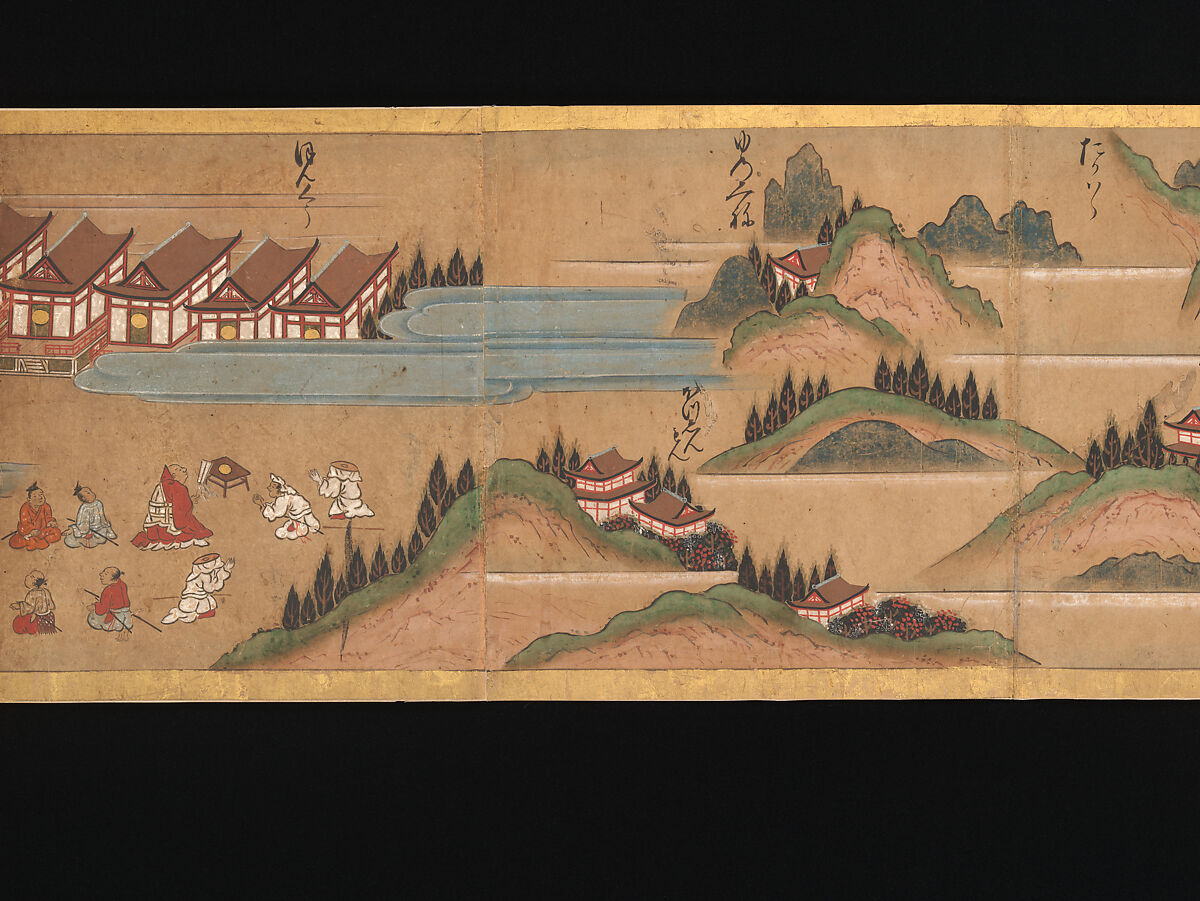 Illustrated Legends of the Origins of the Kumano Shrines, Set of three handscrolls; ink and color on paper, Japan