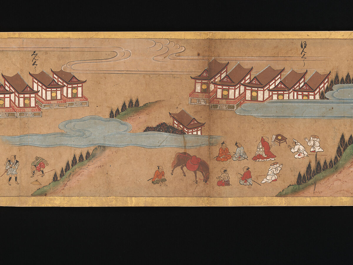 Illustrated Legends of the Origins of the Kumano Shrines, Set of three handscrolls; ink and color on paper, Japan