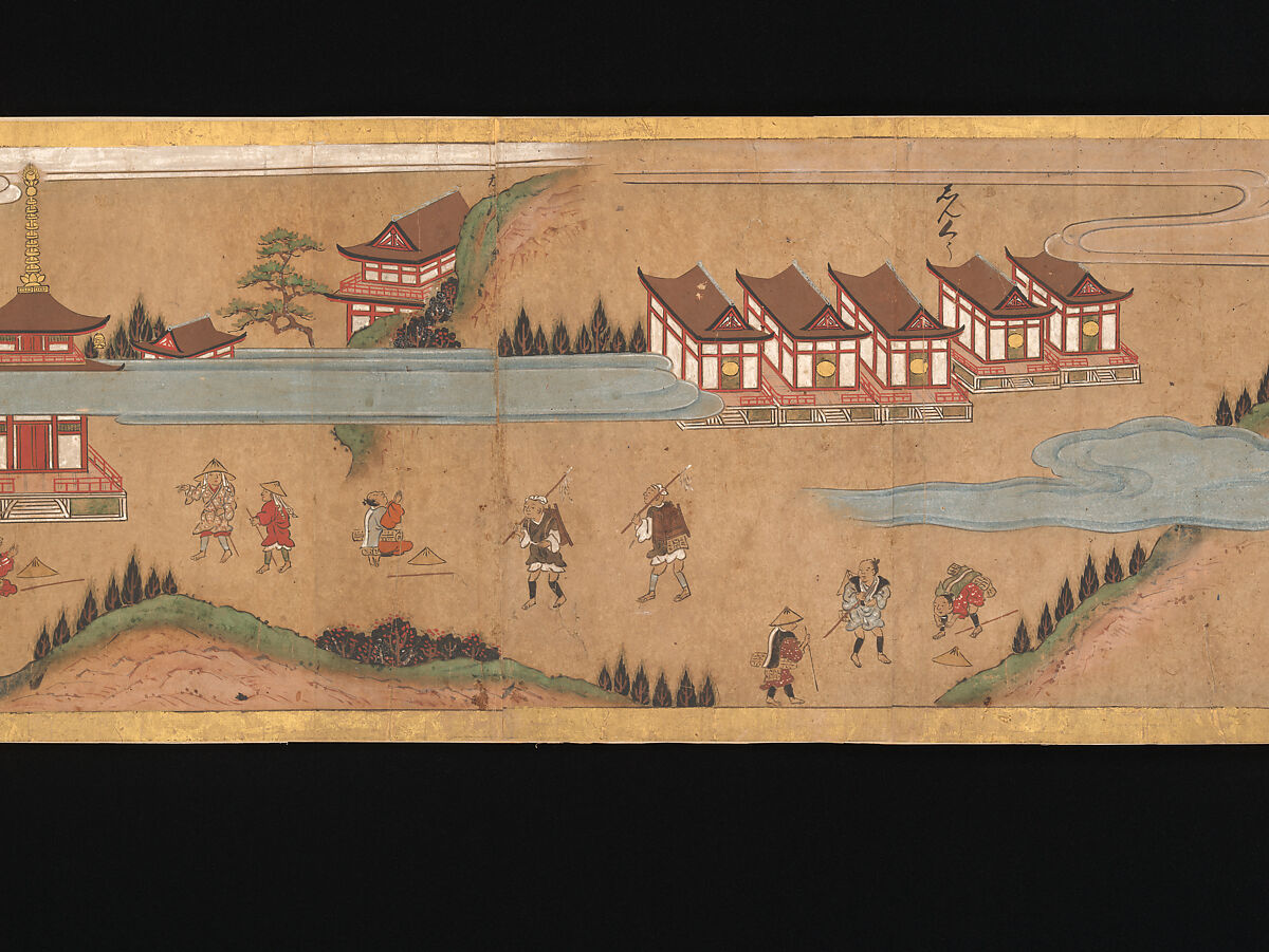 Illustrated Legends of the Origins of the Kumano Shrines, Set of three handscrolls; ink and color on paper, Japan