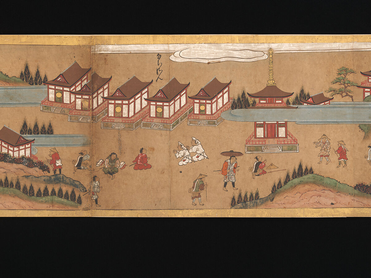 Illustrated Legends of the Origins of the Kumano Shrines, Set of three handscrolls; ink and color on paper, Japan