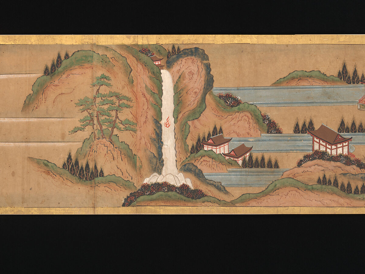 Illustrated Legends of the Origins of the Kumano Shrines, Set of three handscrolls; ink and color on paper, Japan