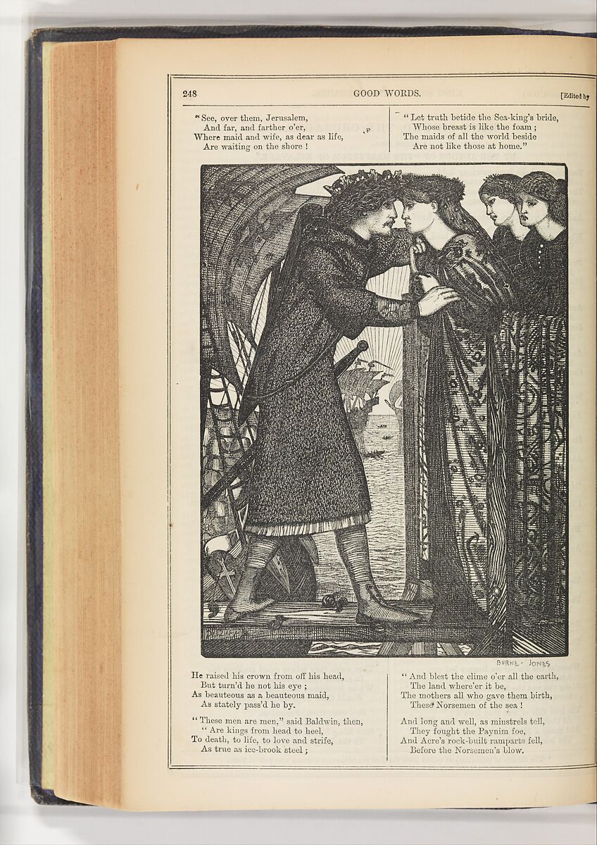 King Sigurd the Crusader (in "Good Words for 1862," p. 248), After Sir Edward Burne-Jones (British, Birmingham 1833–1898 Fulham), Wood engraving 