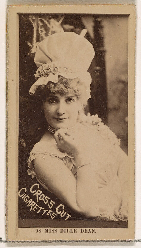 Card Number 98, Miss Dille Dean, from the Actors and Actresses series (N145-2) issued by Duke Sons & Co. to promote Cross Cut Cigarettes, Issued by W. Duke, Sons &amp; Co. (New York and Durham, N.C.), Albumen photograph 