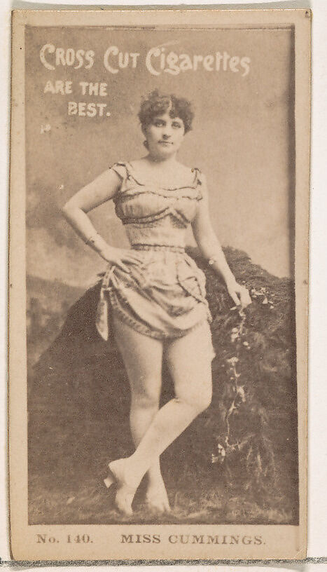 Card Number 140, Miss Cummings, from the Actors and Actresses series (N145-2) issued by Duke Sons & Co. to promote Cross Cut Cigarettes, Issued by W. Duke, Sons &amp; Co. (New York and Durham, N.C.), Albumen photograph 