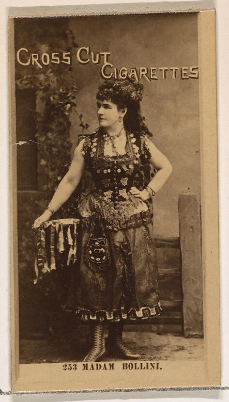 Card Number 253, Madam Bollini, from the Actors and Actresses series (N145-2) issued by Duke Sons & Co. to promote Cross Cut Cigarettes, Issued by W. Duke, Sons &amp; Co. (New York and Durham, N.C.), Albumen photograph 