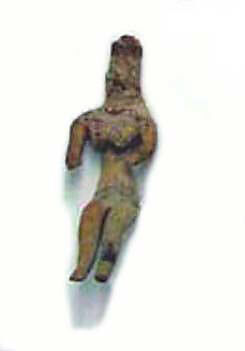 Hunched Female Figure with Necklace, Terracotta, Baluchistan 