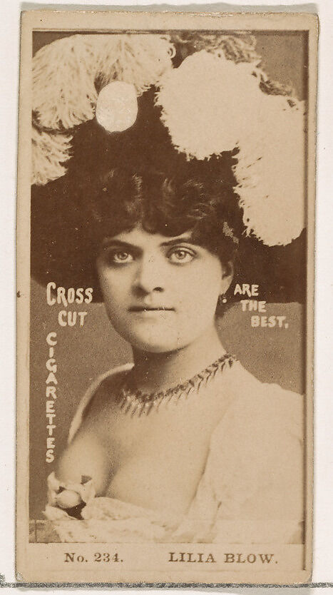 Card Number 234, Lilia Blow, from the Actors and Actresses series (N145-2) issued by Duke Sons & Co. to promote Cross Cut Cigarettes, Issued by W. Duke, Sons &amp; Co. (New York and Durham, N.C.), Albumen photograph 