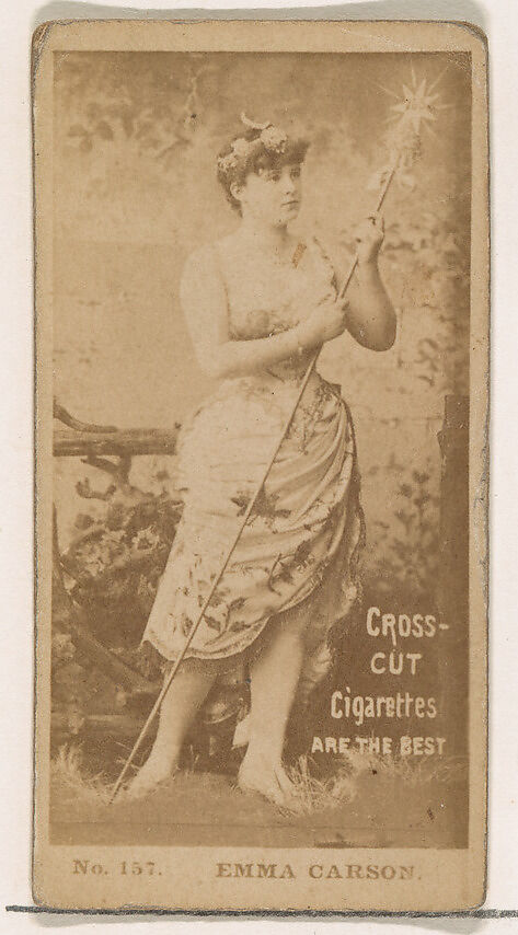 Card Number 157, Emma Carson, from the Actors and Actresses series (N145-2) issued by Duke Sons & Co. to promote Cross Cut Cigarettes, Issued by W. Duke, Sons &amp; Co. (New York and Durham, N.C.), Albumen photograph 