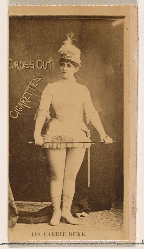 Card Number 118, Carrie Duke, from the Actors and Actresses series (N145-2) issued by Duke Sons & Co. to promote Cross Cut Cigarettes, Issued by W. Duke, Sons &amp; Co. (New York and Durham, N.C.), Albumen photograph 