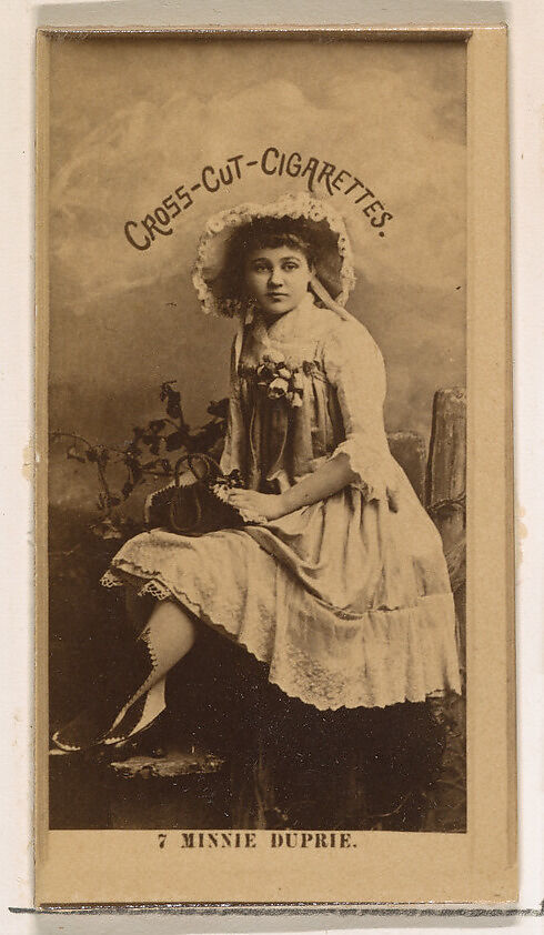 Card Number 7, Minnie Dupree, from the Actors and Actresses series (N145-2) issued by Duke Sons & Co. to promote Cross Cut Cigarettes, Issued by W. Duke, Sons &amp; Co. (New York and Durham, N.C.), Albumen photograph 