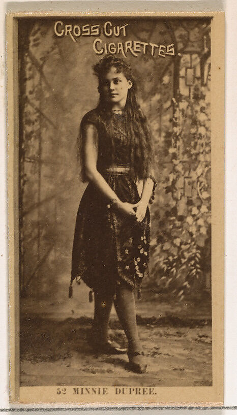 Card Number 52, Minnie Dupree, from the Actors and Actresses series (N145-2) issued by Duke Sons & Co. to promote Cross Cut Cigarettes, Issued by W. Duke, Sons &amp; Co. (New York and Durham, N.C.), Albumen photograph 