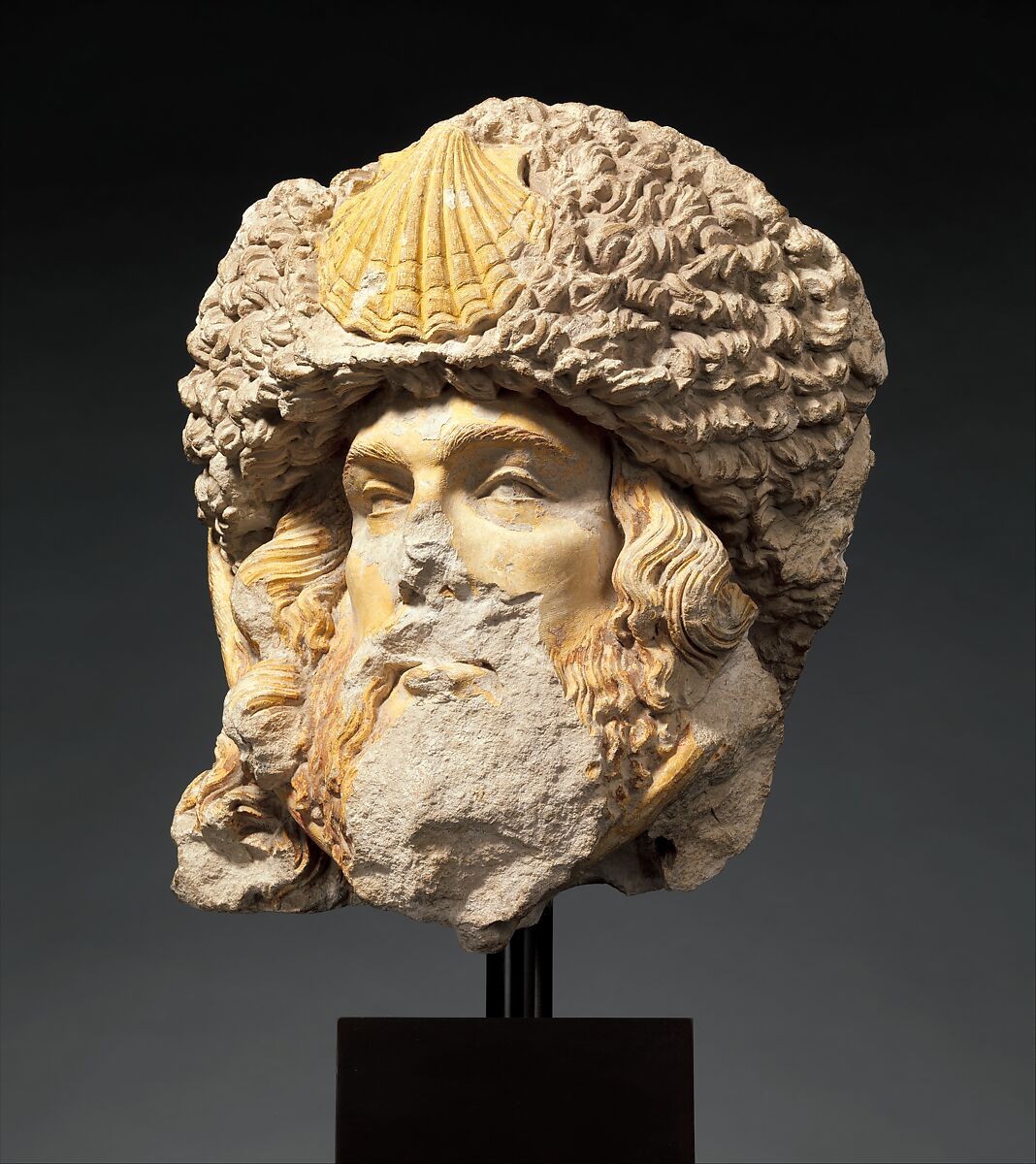Head of Saint James the Greater, Limestone with traces of paint, French