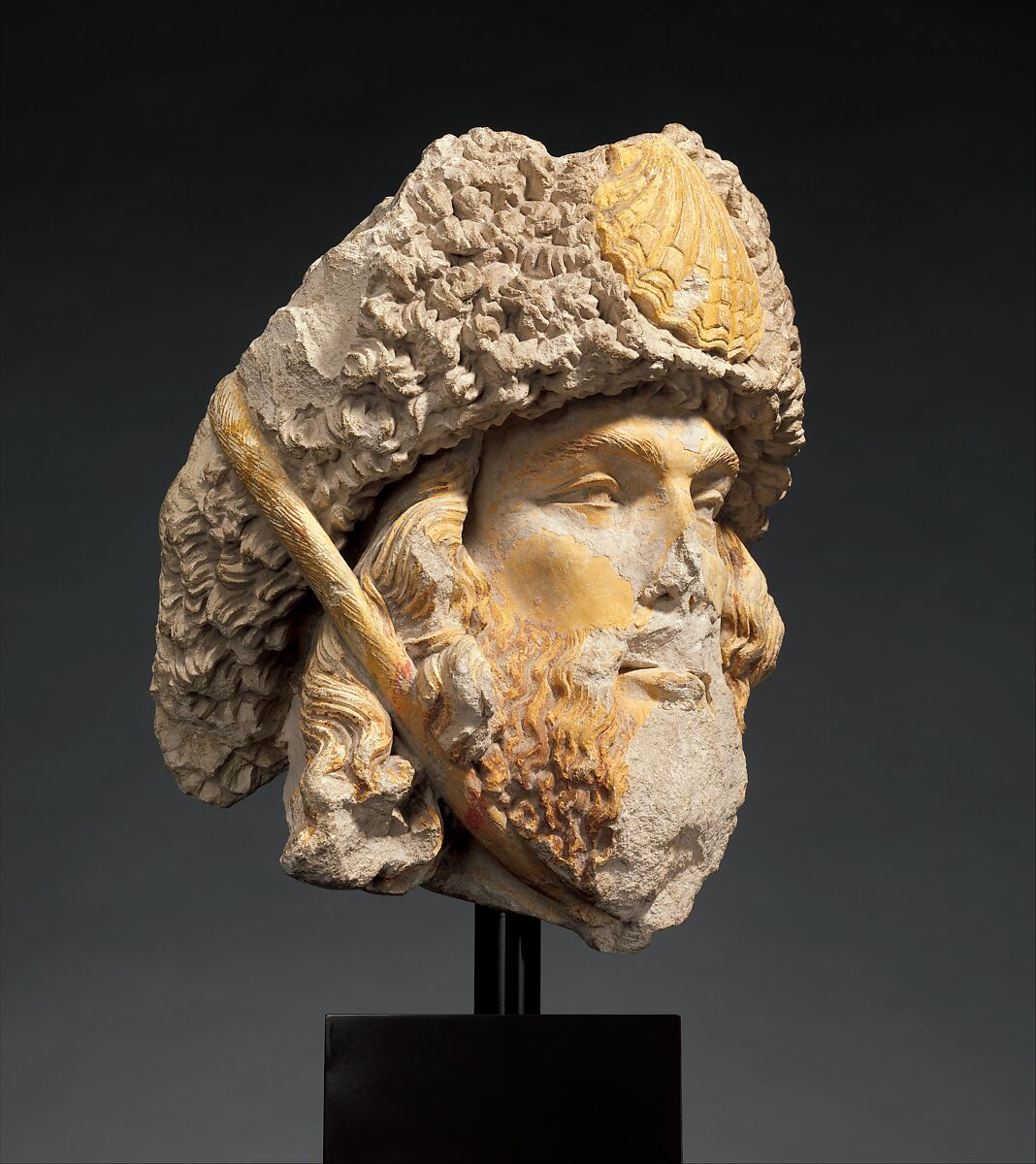 Head of Saint James the Greater, Limestone with traces of paint, French