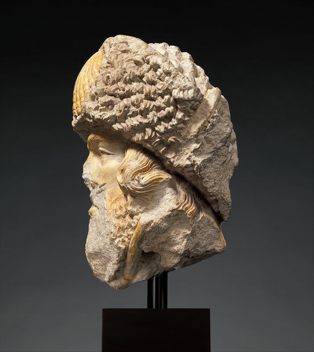 Head of Saint James the Greater, Limestone with traces of paint, French