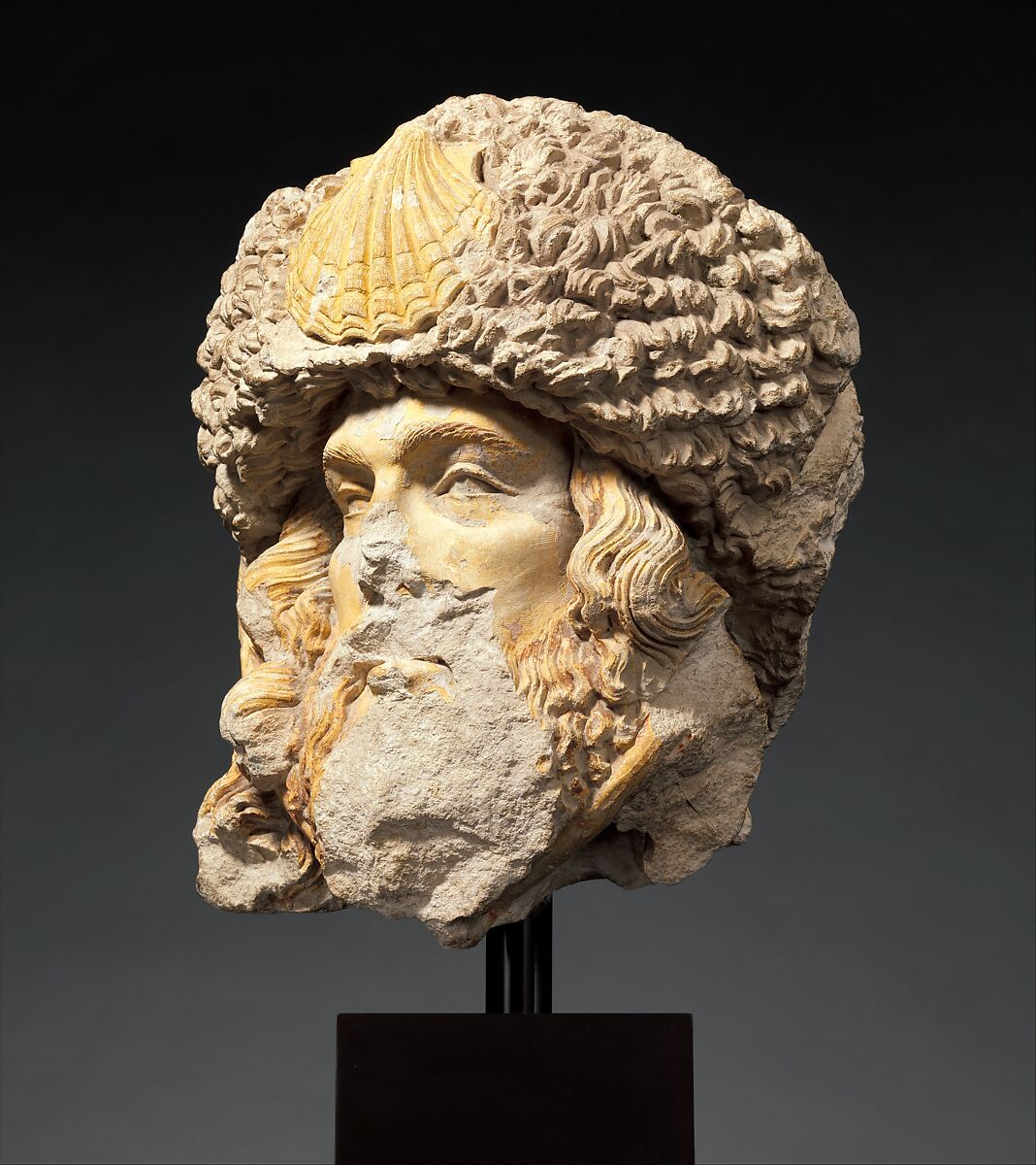 Head of Saint James the Greater, Limestone with traces of paint, French