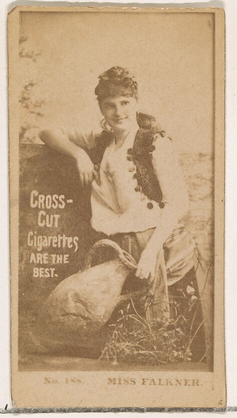 Card Number 188, Miss Falkner, from the Actors and Actresses series (N145-2) issued by Duke Sons & Co. to promote Cross Cut Cigarettes, Issued by W. Duke, Sons &amp; Co. (New York and Durham, N.C.), Albumen photograph 