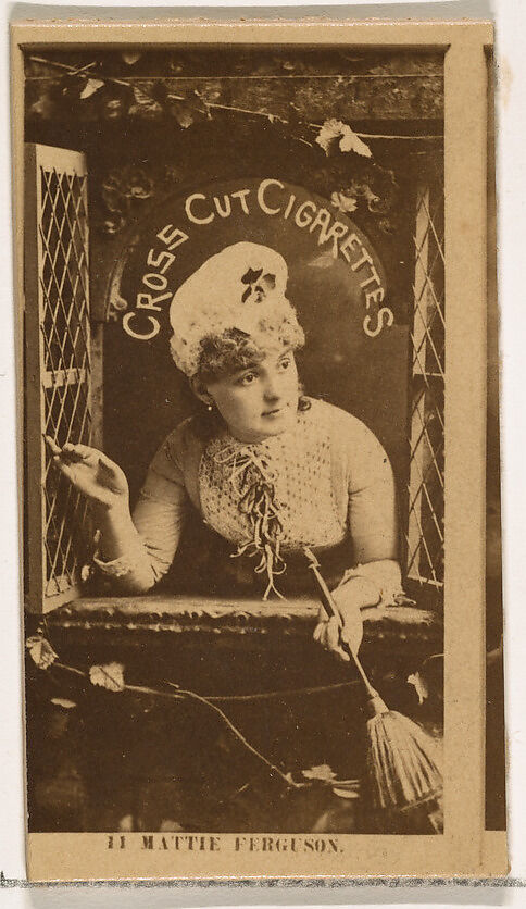 Card Number 11, Mattie Ferguson, from the Actors and Actresses series (N145-2) issued by Duke Sons & Co. to promote Cross Cut Cigarettes, Issued by W. Duke, Sons &amp; Co. (New York and Durham, N.C.), Albumen photograph 