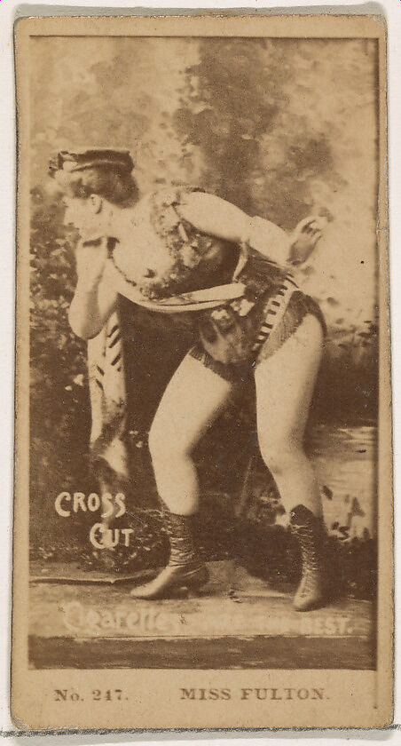 Card Number 247, Miss Fulton, from the Actors and Actresses series (N145-2) issued by Duke Sons & Co. to promote Cross Cut Cigarettes, Issued by W. Duke, Sons &amp; Co. (New York and Durham, N.C.), Albumen photograph 