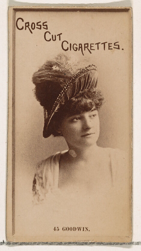 Card Number 45, Myra Goodwin, from the Actors and Actresses series (N145-2) issued by Duke Sons & Co. to promote Cross Cut Cigarettes, Issued by W. Duke, Sons &amp; Co. (New York and Durham, N.C.), Albumen photograph 