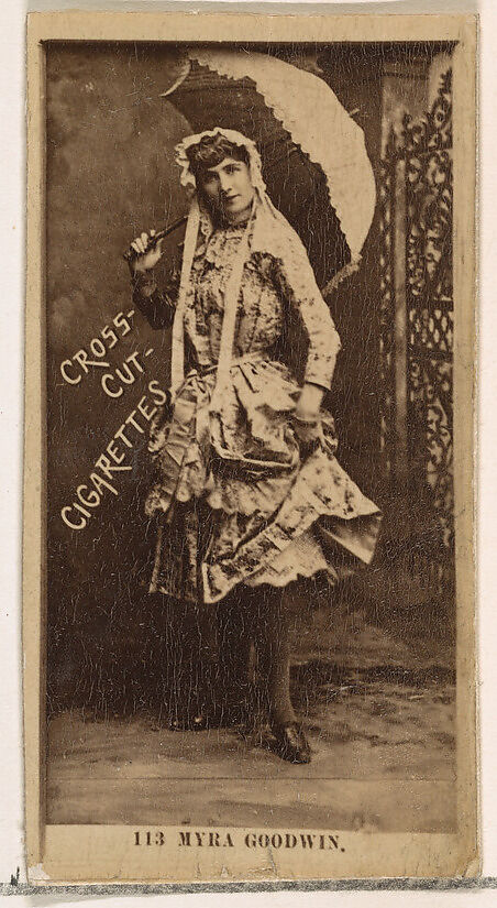 Card Number 113, Myra Goodwin, from the Actors and Actresses series (N145-2) issued by Duke Sons & Co. to promote Cross Cut Cigarettes, Issued by W. Duke, Sons &amp; Co. (New York and Durham, N.C.), Albumen photograph 