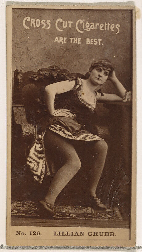 Card Number 126, Lillian Grubb, from the Actors and Actresses series (N145-2) issued by Duke Sons & Co. to promote Cross Cut Cigarettes, Issued by W. Duke, Sons &amp; Co. (New York and Durham, N.C.), Albumen photograph 