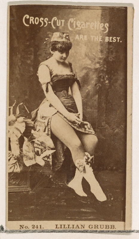 Card Number 241, Lillian Grubb, from the Actors and Actresses series (N145-2) issued by Duke Sons & Co. to promote Cross Cut Cigarettes, Issued by W. Duke, Sons &amp; Co. (New York and Durham, N.C.), Albumen photograph 