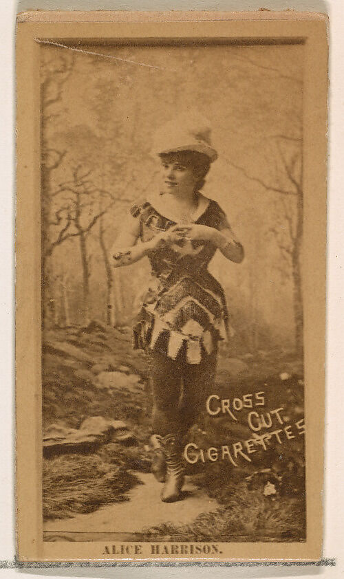 Alice Harrison, from the Actors and Actresses series (N145-2) issued by Duke Sons & Co. to promote Cross Cut Cigarettes, Issued by W. Duke, Sons &amp; Co. (New York and Durham, N.C.), Albumen photograph 