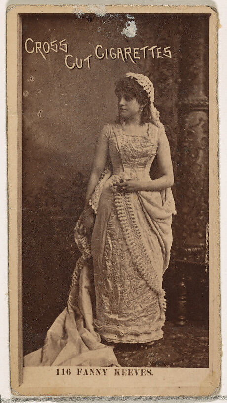 Card Number 116, Fanny Keeves, from the Actors and Actresses series (N145-2) issued by Duke Sons & Co. to promote Cross Cut Cigarettes, Issued by W. Duke, Sons &amp; Co. (New York and Durham, N.C.), Albumen photograph 