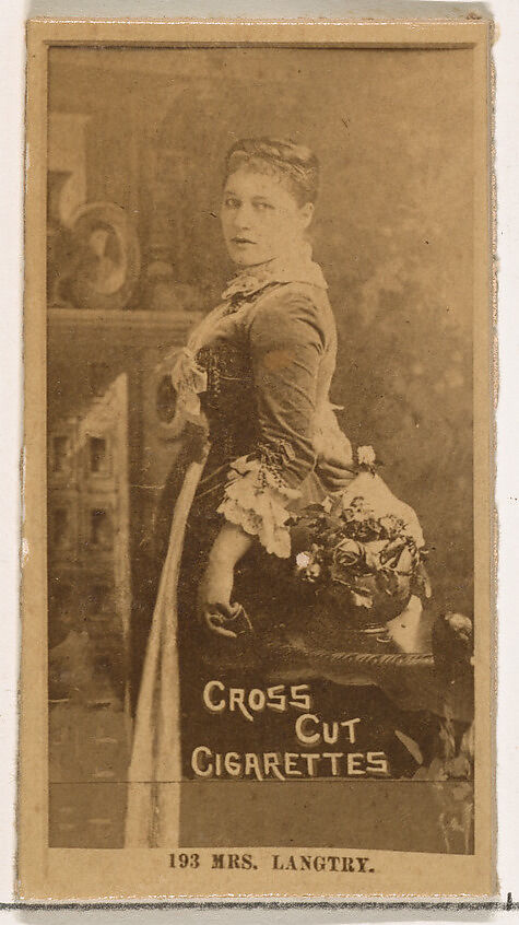 Card Number 193, Mrs. Langtry, from the Actors and Actresses series (N145-2) issued by Duke Sons & Co. to promote Cross Cut Cigarettes, Issued by W. Duke, Sons &amp; Co. (New York and Durham, N.C.), Albumen photograph 