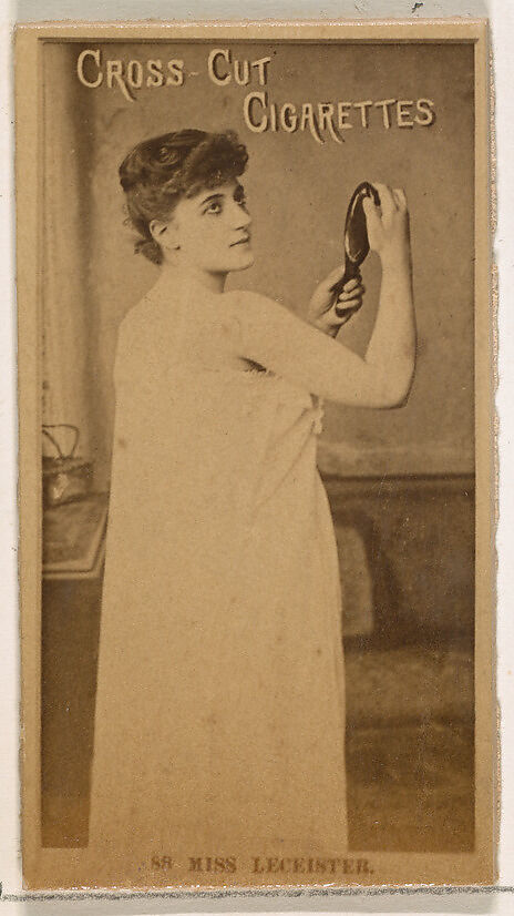 Card Number 88, Miss Leicester, from the Actors and Actresses series (N145-2) issued by Duke Sons & Co. to promote Cross Cut Cigarettes, Issued by W. Duke, Sons &amp; Co. (New York and Durham, N.C.), Albumen photograph 