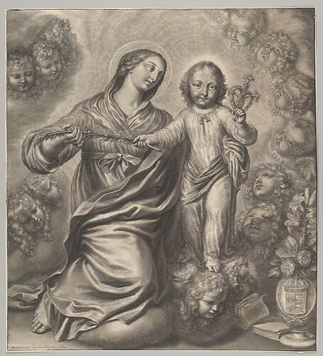 Virgin and Child Surrounded by Cherubs' Heads