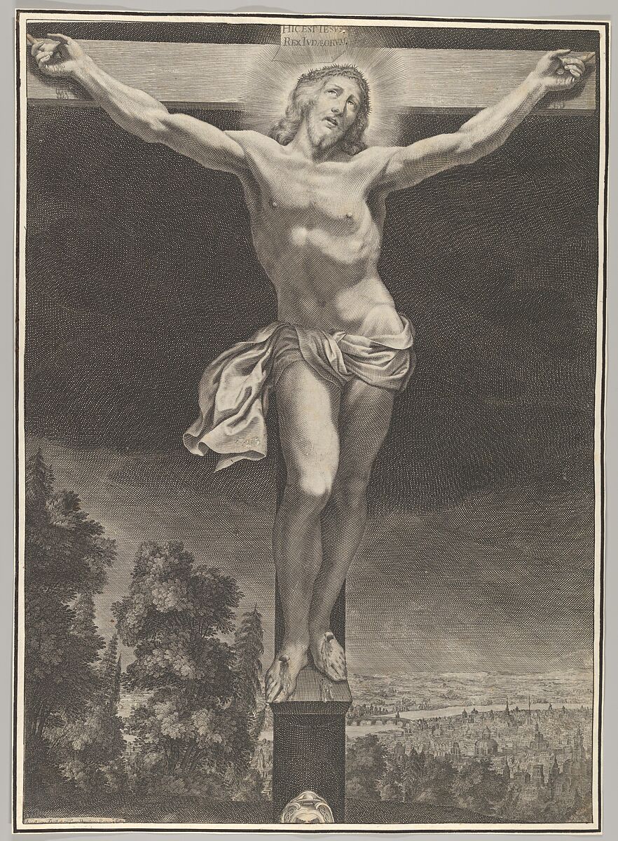 Christ on the Cross, Grégoire Huret (French, Lyon 1606–1670 Paris), Engraving 