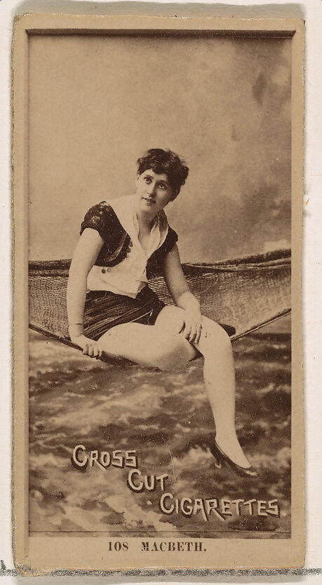 Card Number 108, Macbeth, from the Actors and Actresses series (N145-2) issued by Duke Sons & Co. to promote Cross Cut Cigarettes, Issued by W. Duke, Sons &amp; Co. (New York and Durham, N.C.), Albumen photograph 