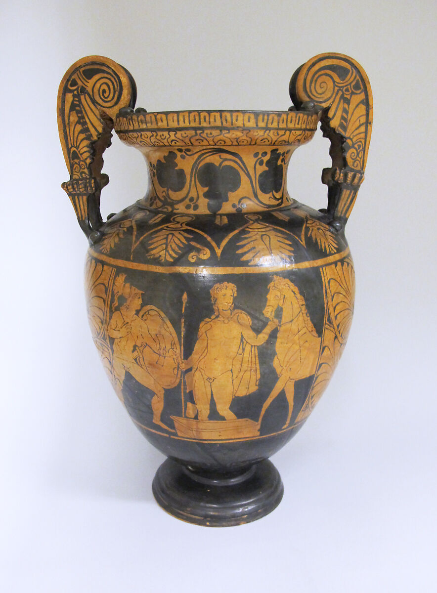 Terracotta volute-krater (bowl for mixing wine and water), Terracotta, Etruscan